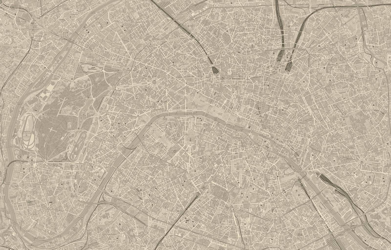 Mapa de Paris em tom sépia